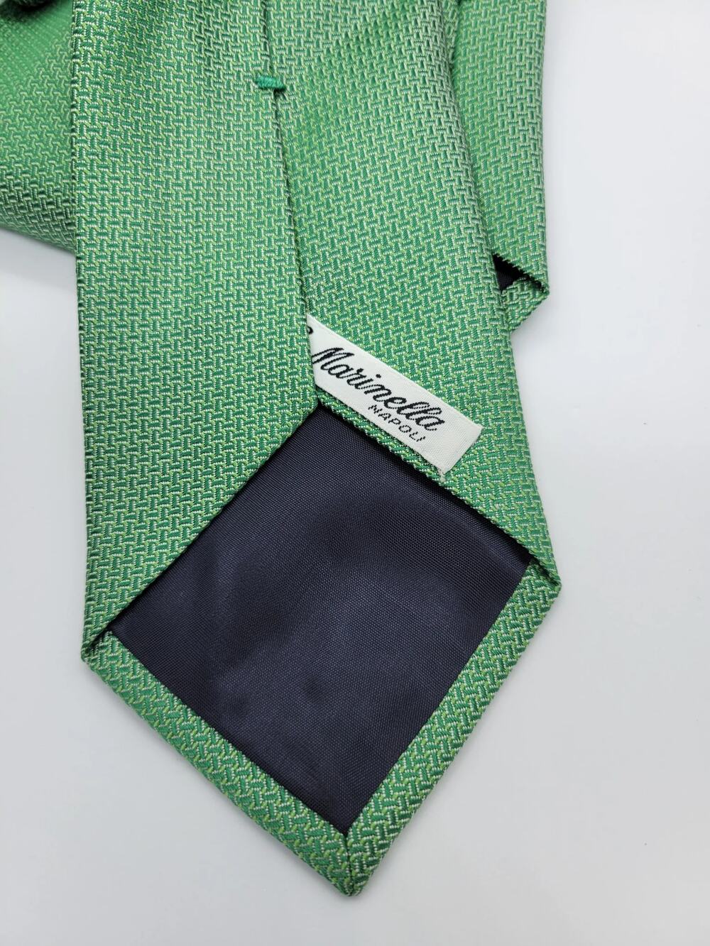 G. Marinella Napoli Green Textured Woven Neck Tie